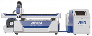 Оборудование лазерной резки металла с ЧПУ AMN/1540 с приставным труборезом 6 метров